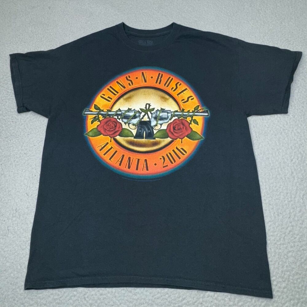 Guns N Roses Shirt Men Large Black Atlanta 2016 Concert Tour Official Frog Brand